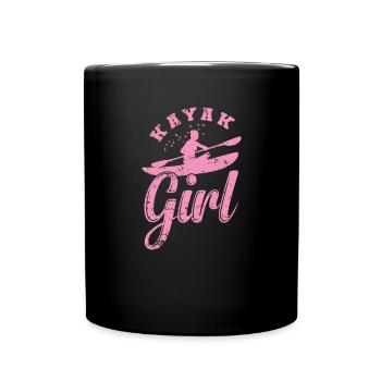 Kayak Girl Wasser Paddelboot Kanu fahren - Tasse einfarbig - Schwarz - Vorne