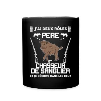 Papa Le Meilleur Chasseur Qui Déchire - Mug uni - noir - Devant