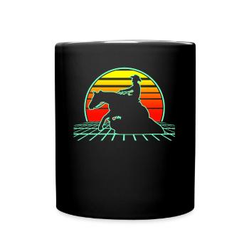 Reining Rider Retro Horse Western Riding - Mug uni - noir - Devant