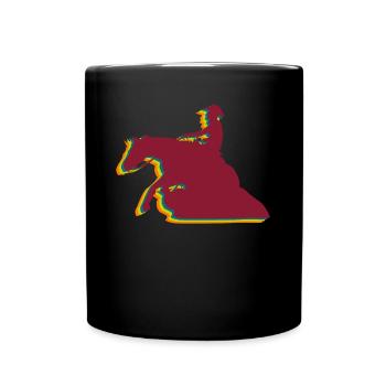 Reining Rider Horse Retro Western Riding - Full Colour Mug - black - Front