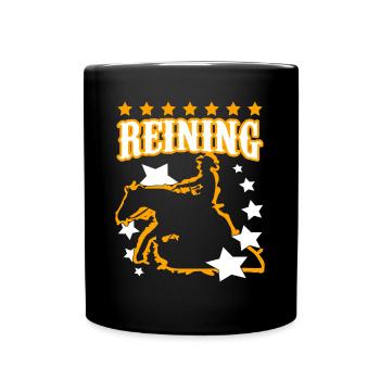 Reining Westernreiten Sliding Horse - Tasse einfarbig - Schwarz - Vorne