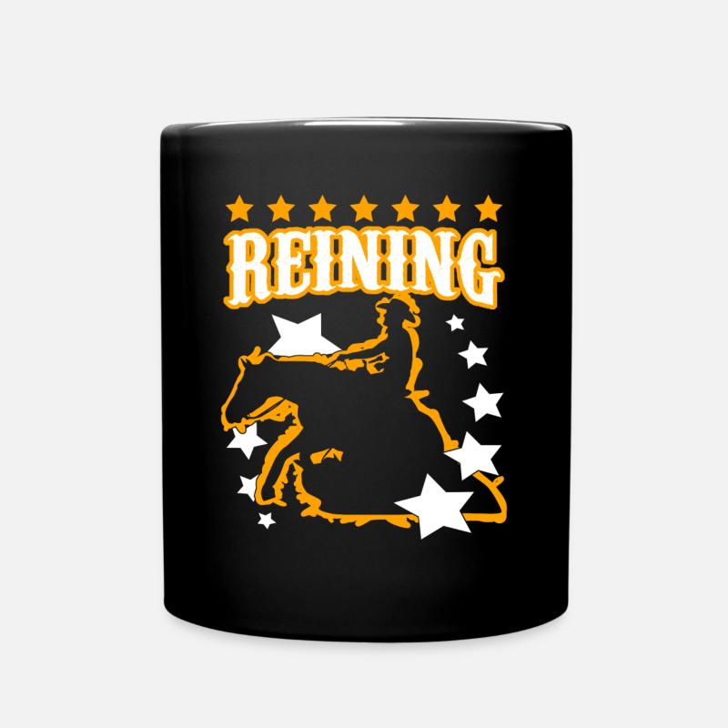 Reining Western Riding Sliding Horse - Mug uni - noir