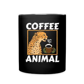 Kaffee Tier Gepard Wildtier Tier Koffein - Tasse einfarbig - Schwarz - Vorne