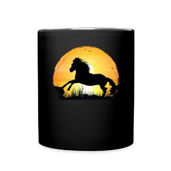 Coucher de soleil - Appaloosa Horse - Mug uni - noir - Devant