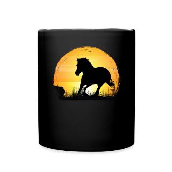Sonnenuntergang - Grade Horse - Tasse einfarbig - Schwarz - Vorne