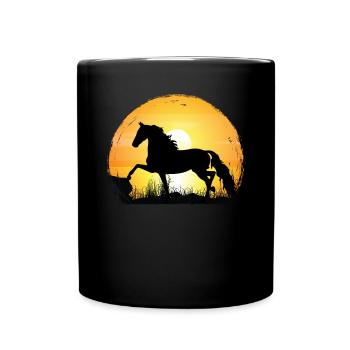 Coucher de soleil - Morgan Horse - Mug uni - noir - Devant