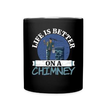 Life is better with a chimney Job - Full Colour Mug - black - Front