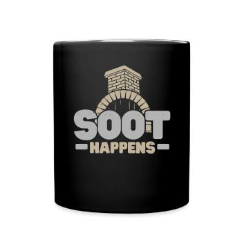 Soot comes in front of chimney sweep Chimney whisper - Full Colour Mug - black - Front
