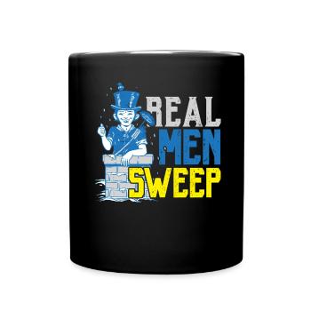 Real men sweep chimney sweep chimney flat - Full Colour Mug - black - Front