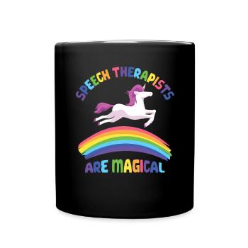 Unicorn Speech Therapist - Full Colour Mug - black - Front
