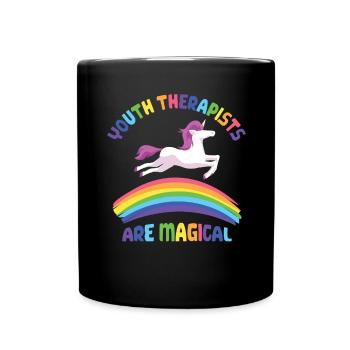 Unicorn Youth Therapist - Full Colour Mug - black - Front