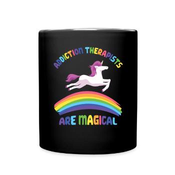 Thérapeute en toxicomanie licorne - Mug uni - noir - Devant