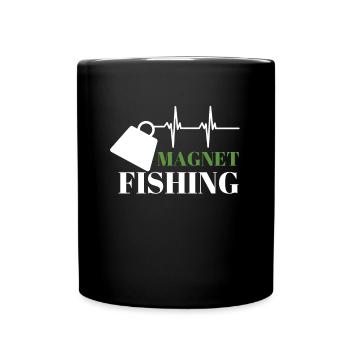 Magnet Fishing Magnet Fisher Fisherman - Full Colour Mug - black - Front