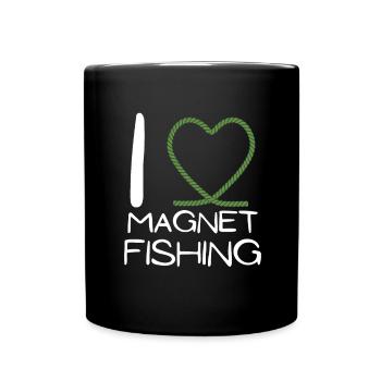 Magnet Fishing Magnet Fisher Fisherman - Tasse einfarbig - Schwarz - Vorne
