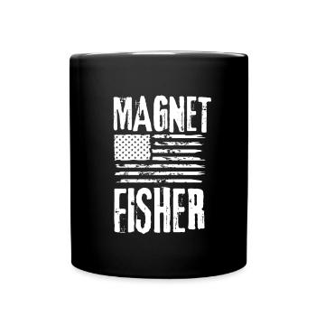 Magnet Fishing Magnet Fisher Fisherman - Full Colour Mug - black - Front