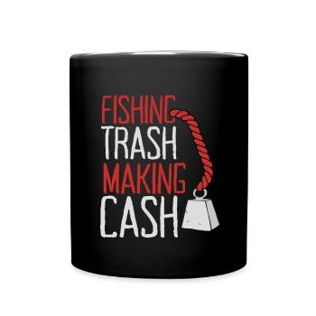 Magnet Fishing Magnet Fisher Fisherman - Full Colour Mug - black - Front