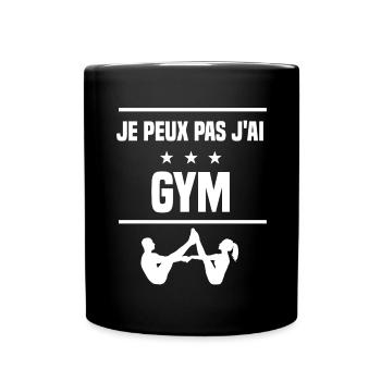Je Peux Pas J'ai gym humour gymnaste - Mug uni - noir - Devant