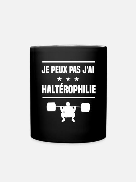 Je Peux Pas J'ai haltérophilie humour haltérophile - Mug uni - noir