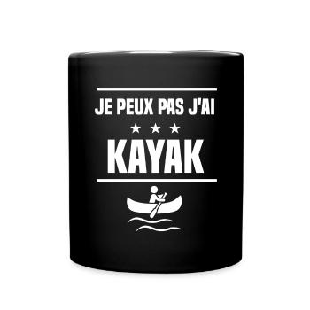 Je Peux Pas J'ai kayak humour kayakeur - Mug uni - noir - Devant