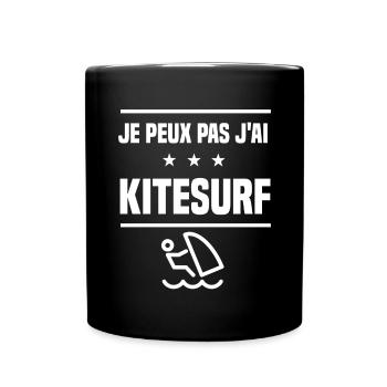 Je Peux Pas J'ai kitesurf humour kitesurfeur - Mug uni - noir - Devant