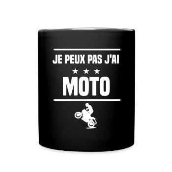 Je Peux Pas J'ai moto humour motard - Mug uni - noir - Devant