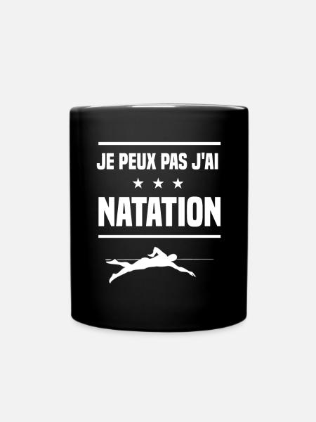 Je Peux Pas J'ai natation nageur humour nageur - Mug uni - noir