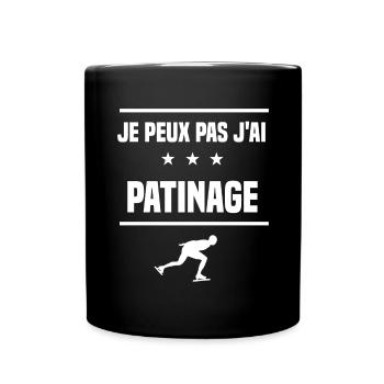 Je Peux Pas J'ai patinage humour patineur - Mug uni - noir - Devant
