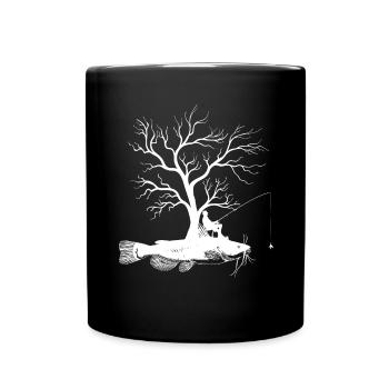 Arbre graphique - Poisson-chat - Mug uni - noir - Devant