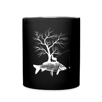 Arbre graphique - Carpe de poisson - Mug uni - noir - Devant