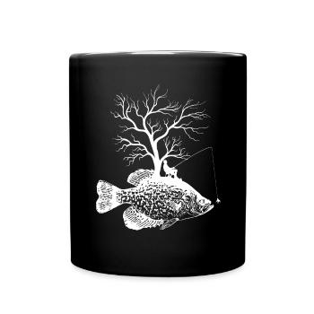 Arbre graphique - Poissons -Crappies - Mug uni - noir - Devant