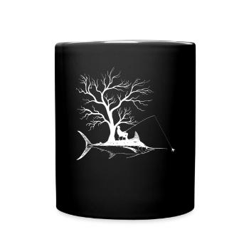 Arbre graphique - Marline de poisson - Mug uni - noir - Devant