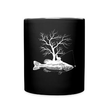 Arbre graphique - Achigan à grande bouche poisson - Mug uni - noir - Devant