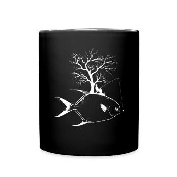 Arbre graphique - Poisson Pompano - Mug uni - noir - Devant