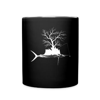 Grafikbaum - Fischsegelfisch - Tasse einfarbig - Schwarz - Vorne