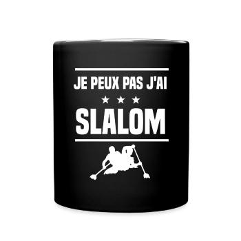 Je Peux Pas J'ai slalom humour slalomeur - Mug uni - noir - Devant