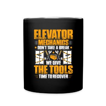 Elevator Fitter Elevator Mechanic Elevator Mechanic - Full Colour Mug - black - Front