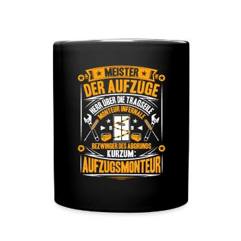Elevator Fitter Elevator Mechanic Elevator Mechanic - Full Colour Mug - black - Front