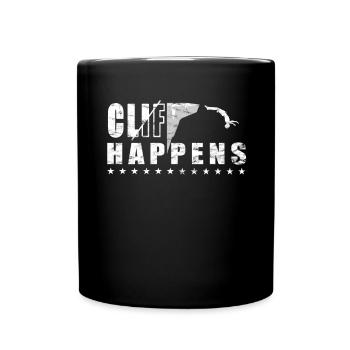 Cliff Happens - Fun Cliff Jumping - Full Colour Mug - black - Front