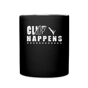 Cliff Happens - Fun Cliff Jumping - Full Colour Mug - black - Front