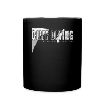 The craziest feeling cliff jumping - Full Colour Mug - black - Front