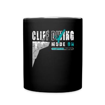 Mode on - fun cliff jumping - Full Colour Mug - black - Front