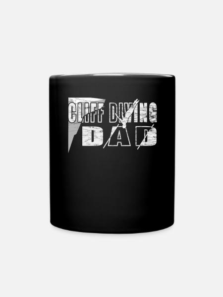 Cliff diving dad - Klippenspringen - Tasse einfarbig - Schwarz