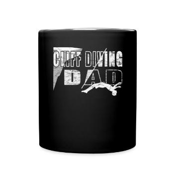 Cliff diving dad - Cliff jumping - Full Colour Mug - black - Front