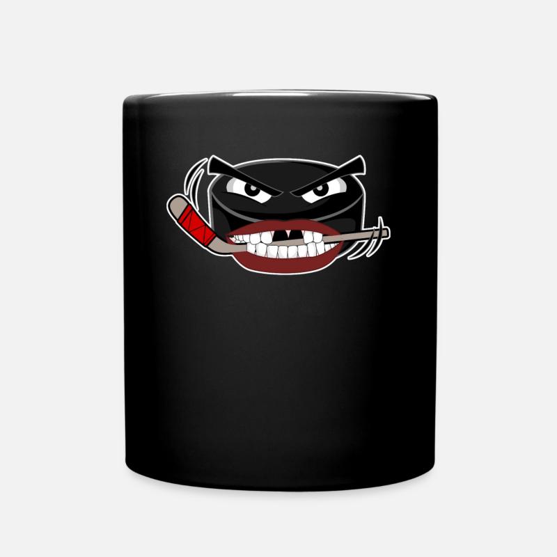 Eishockey Puck Eishockeyspieler - Tasse einfarbig - Schwarz