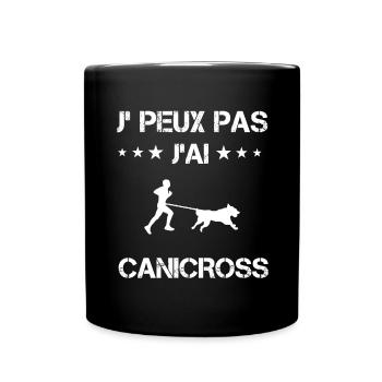 Je peux pas j'ai canicross cadeau canicross - Mug uni - noir - Devant