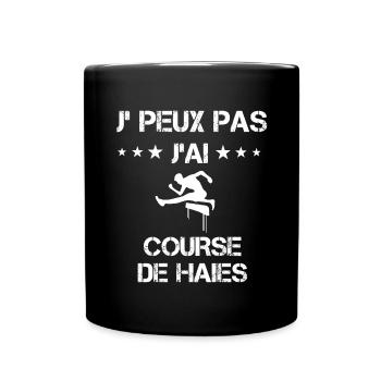 Je peux pas j'ai course de haies cadeau athlète - Mug uni - noir - Devant