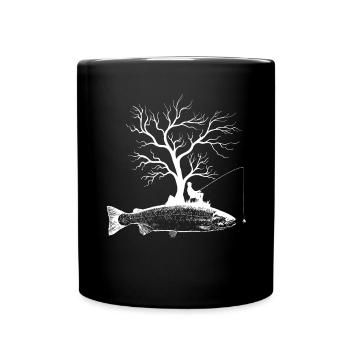 Arbre graphique - Truite de poisson - Mug uni - noir - Devant