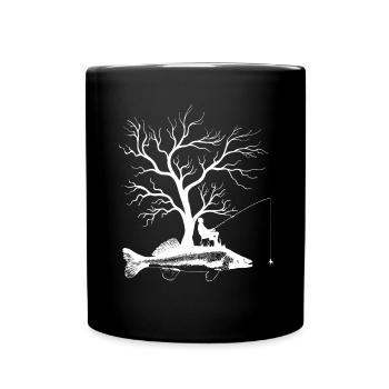 Arbre graphique - Sandre de poisson - Mug uni - noir - Devant