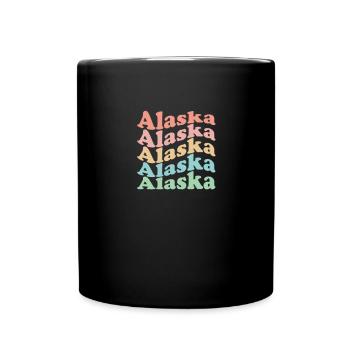 Vintage 70er Hippie USA Staat - Retro Alaska - Tasse einfarbig - Schwarz - Vorne