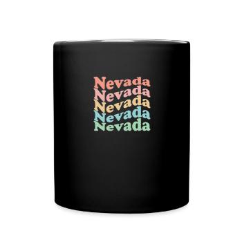 Vintage 70er Hippie USA Staat - Retro Nevada - Tasse einfarbig - Schwarz - Vorne